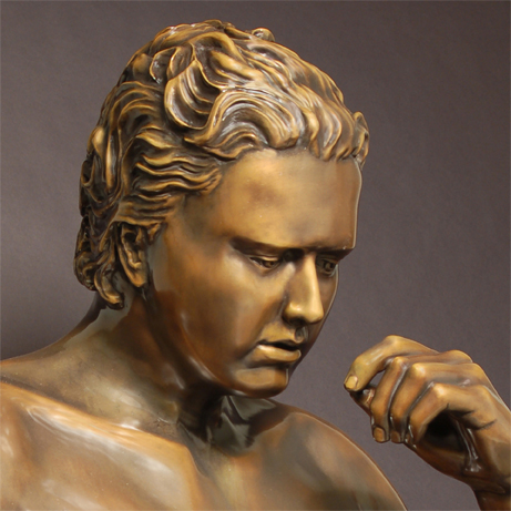 Bronze Sculpture Statue Commission of Young Man Lost in Thought